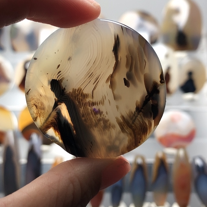 玛瑙/玉髓银S925镀金镶嵌珠宝半成品589