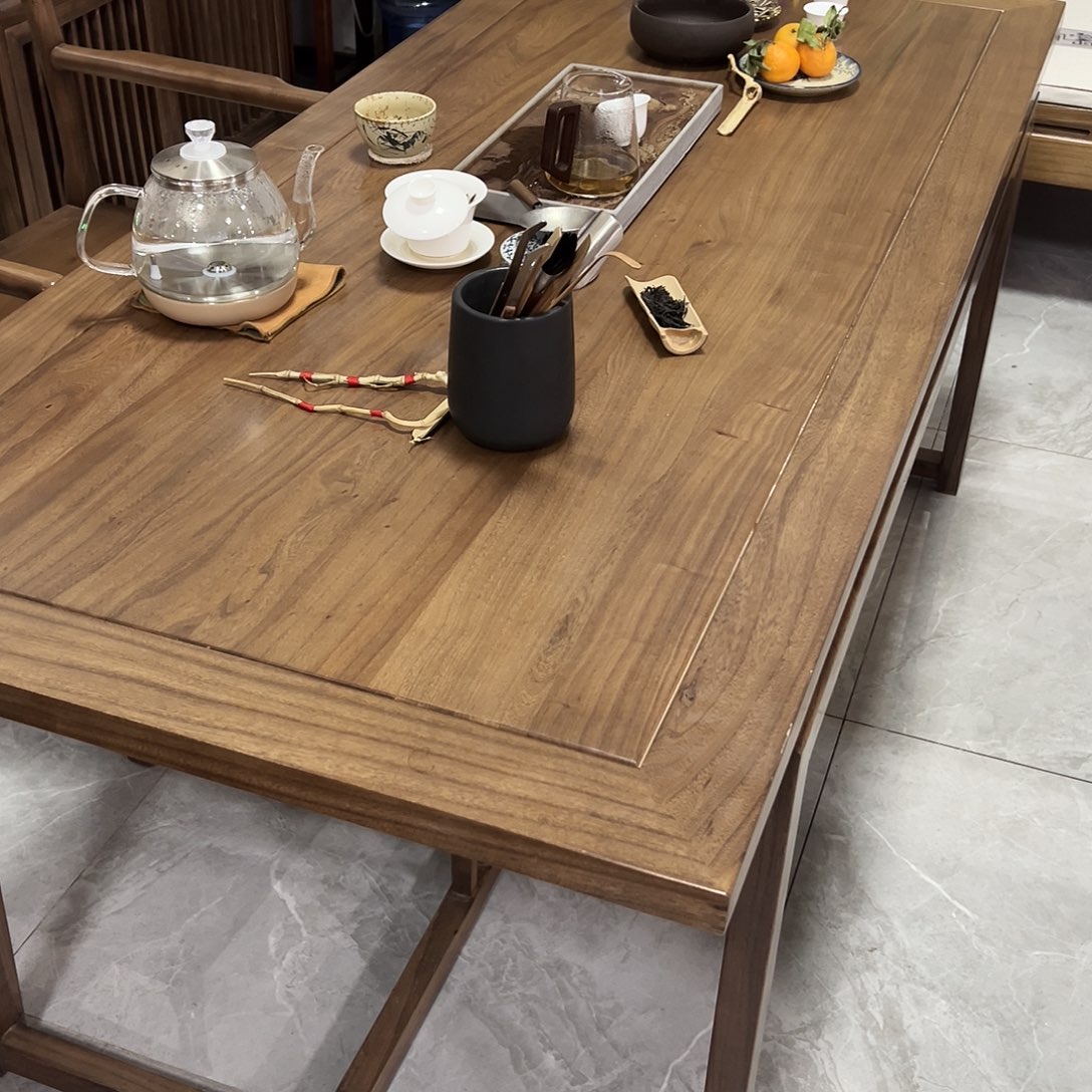 榆木梅花平面桌,茶桌，画桌