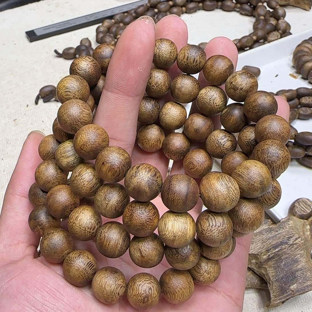 沉香沉香碎屑奇楠沉香圆珠单圈1.2-8陆河多样性发一条