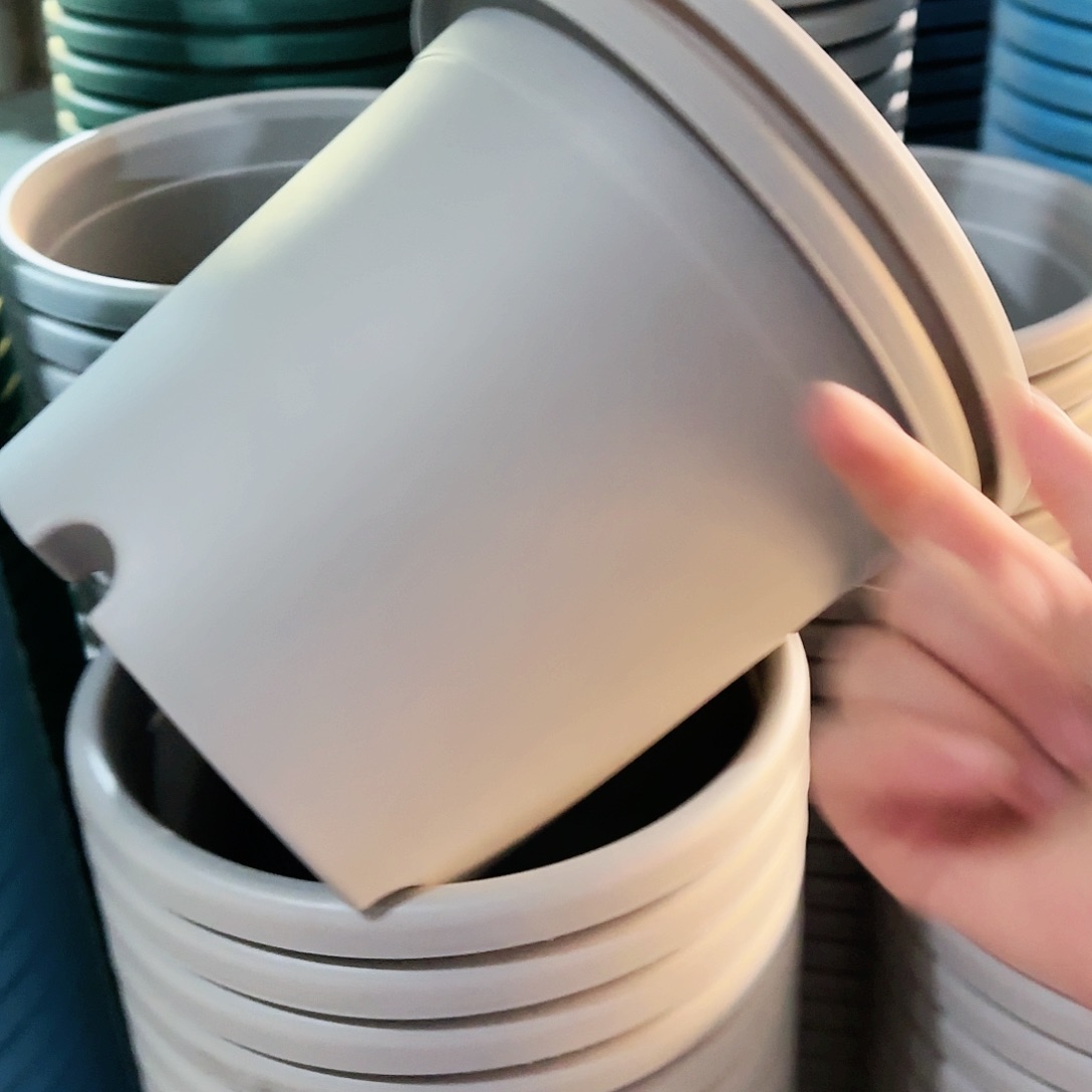 树脂四季盆4#无拖灰白瑕疵8