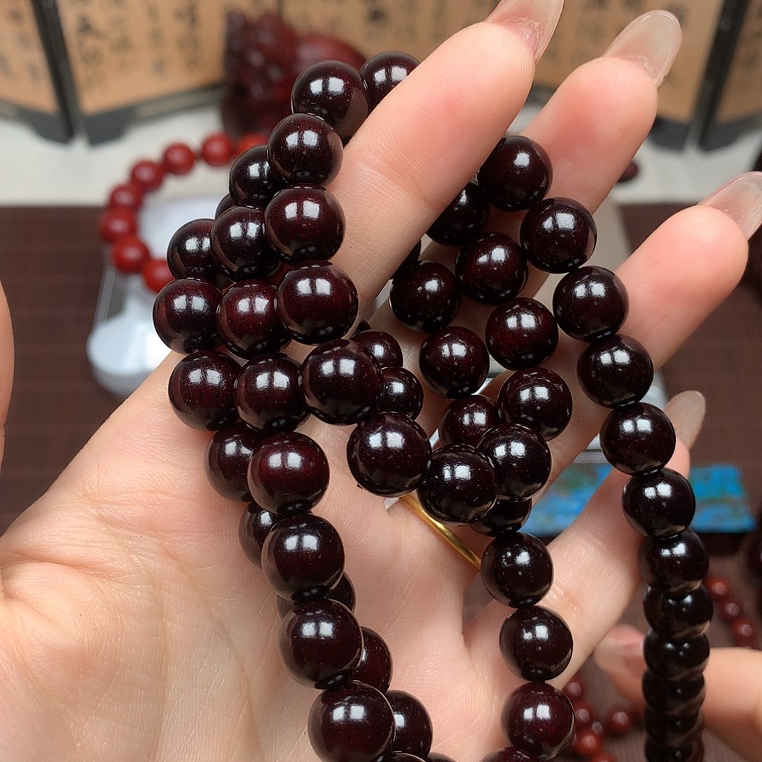 檀香紫檀（小叶紫檀）平**辉1.0双圈40颗