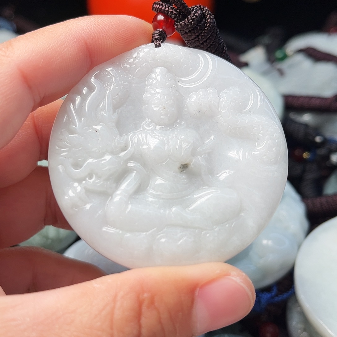 翡翠颈饰未镶嵌天然缅甸翡翠A货