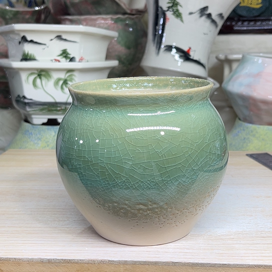 陶瓷绿植多肉微瑕花盆外口径：10.5*12无孔