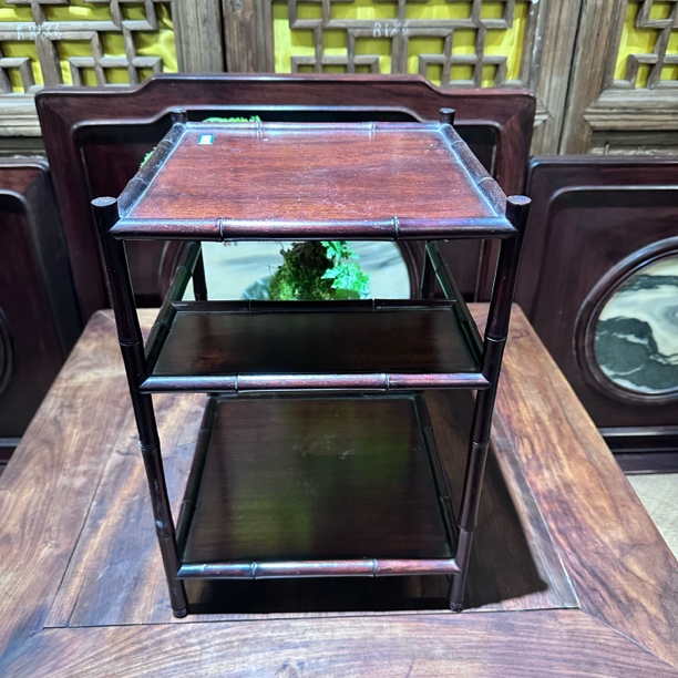 徽梦轩竹节纹老红木花架