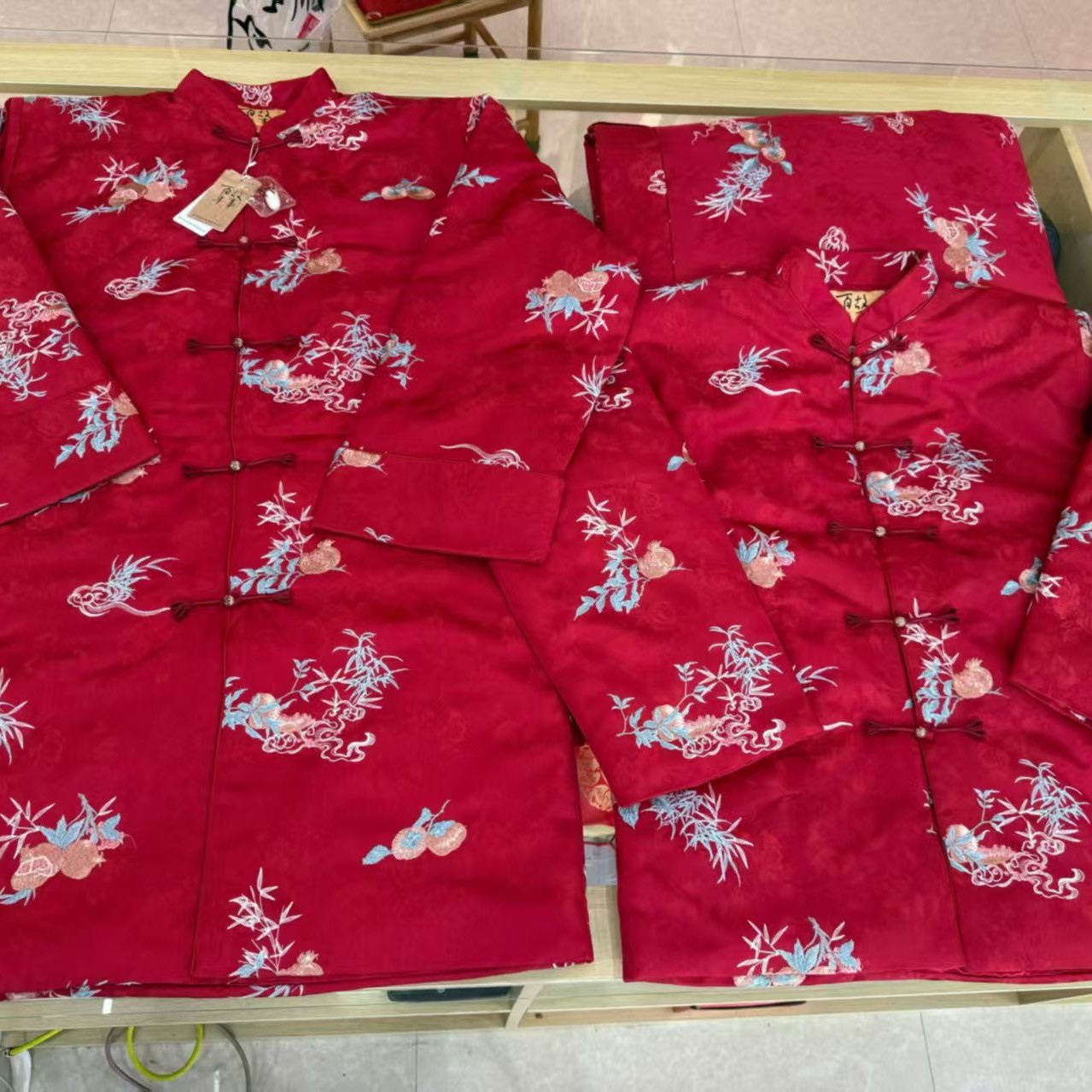 全套百年服 七件套新中式女装时尚爆款新款提花加刺花百岁服