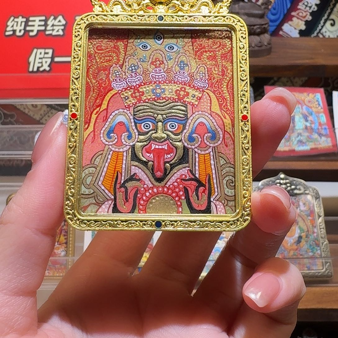 吊坠青海热贡纯手绘➕底稿绘画过程扎基拉姆