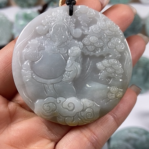 翡翠颈饰未镶嵌财神爷福利
