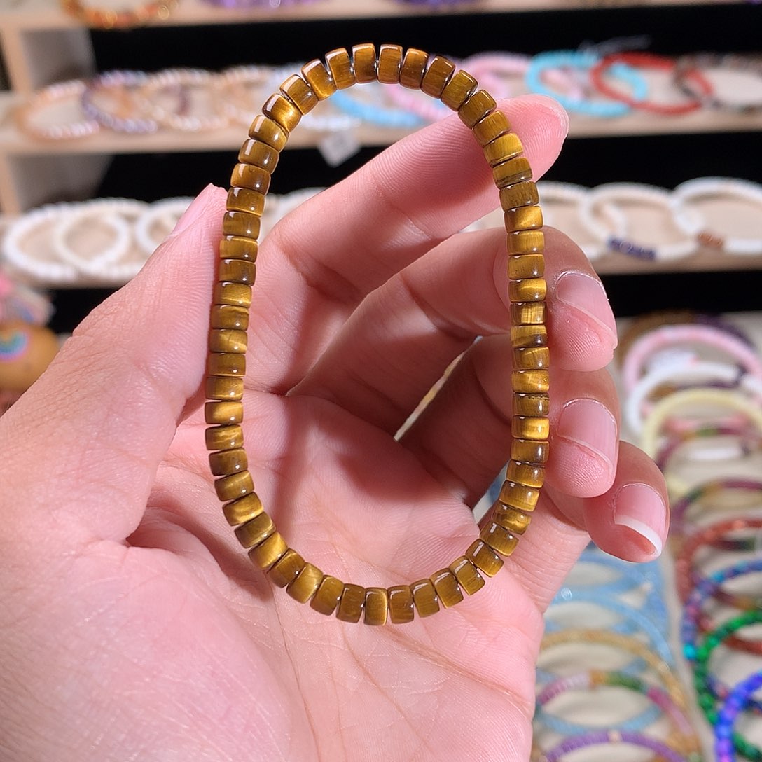 未镶嵌手串木变石精工药片黄虎眼5mm