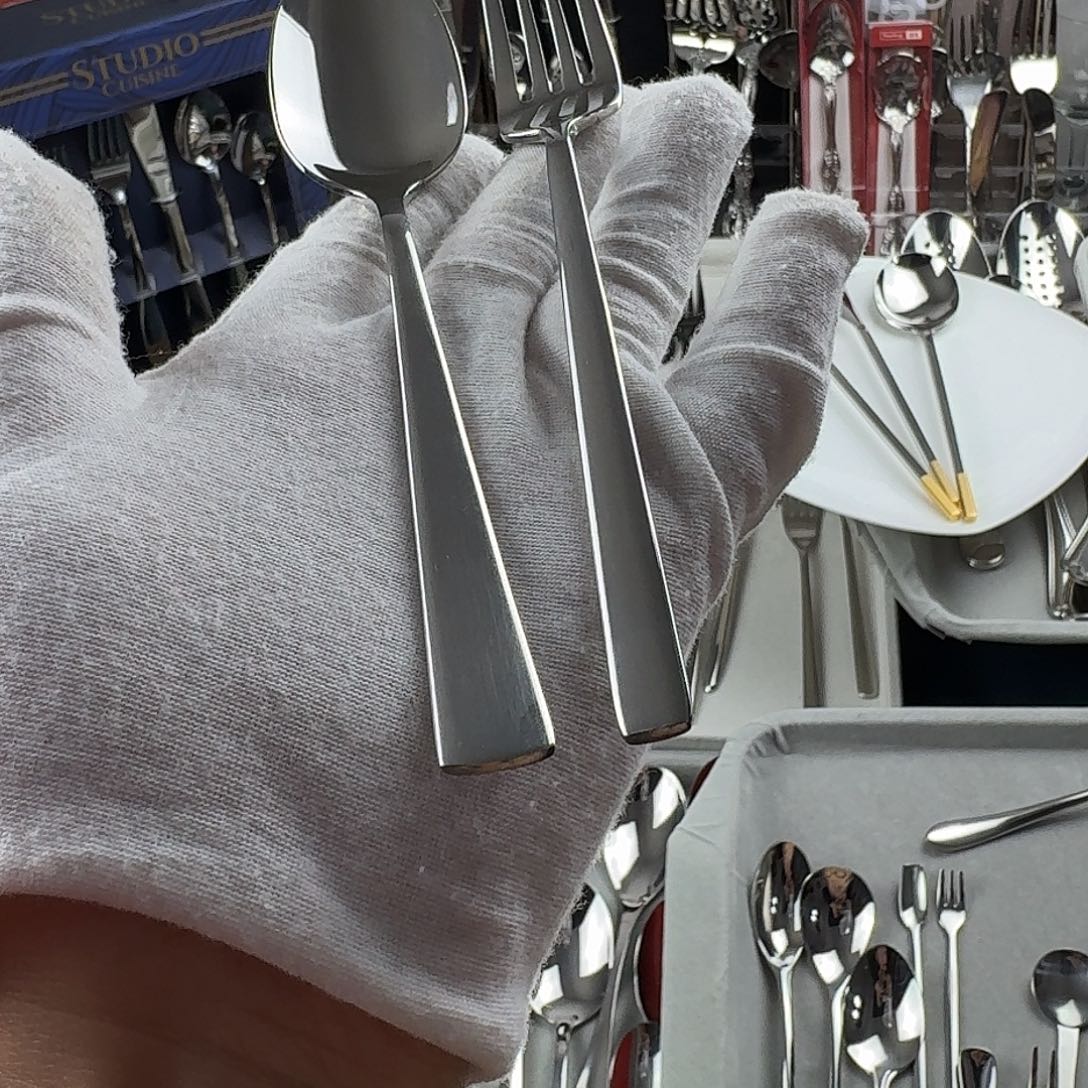 18-10不锈钢nehir甜品勺叉一对16.5cm