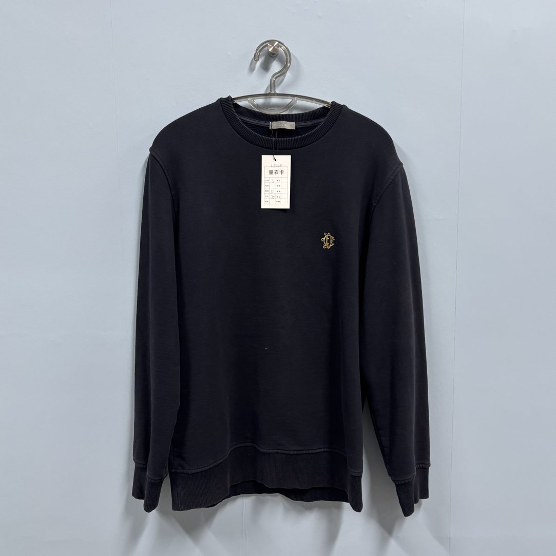 99新 DIOR/迪奥 迪奥/Dior 金钱刺绣内里加绒圆领卫衣/s码/L51501