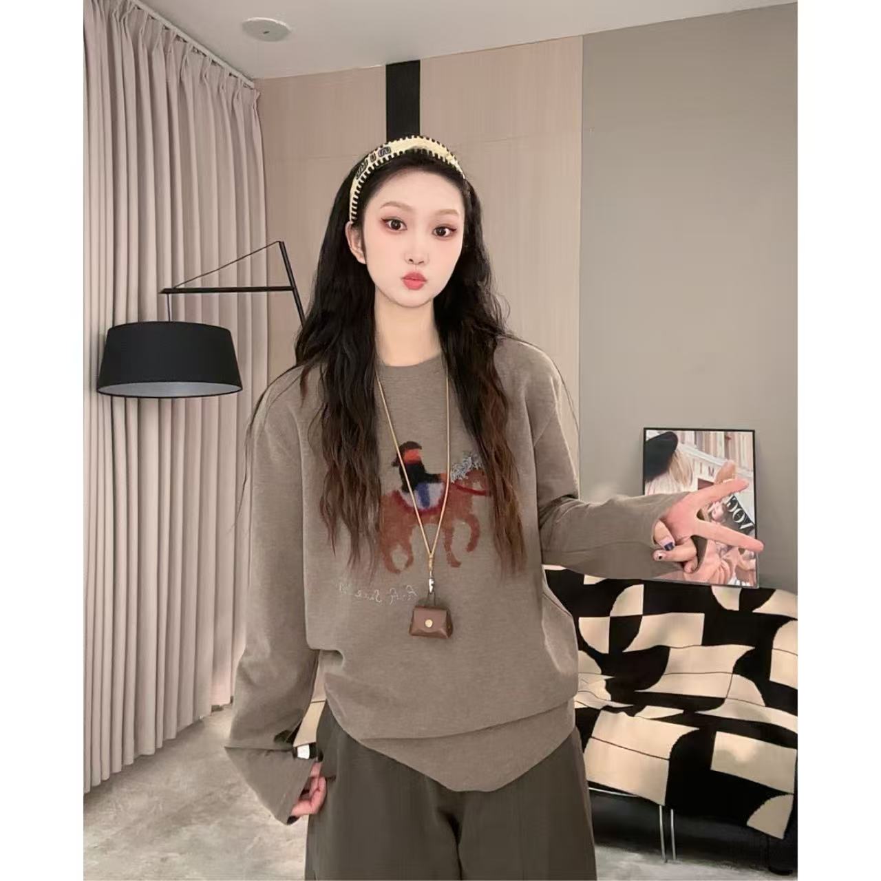 ANGEL HUE-秋冬现货48h「驰骋骏马」慵懒松弛软糯内搭打底长袖2130