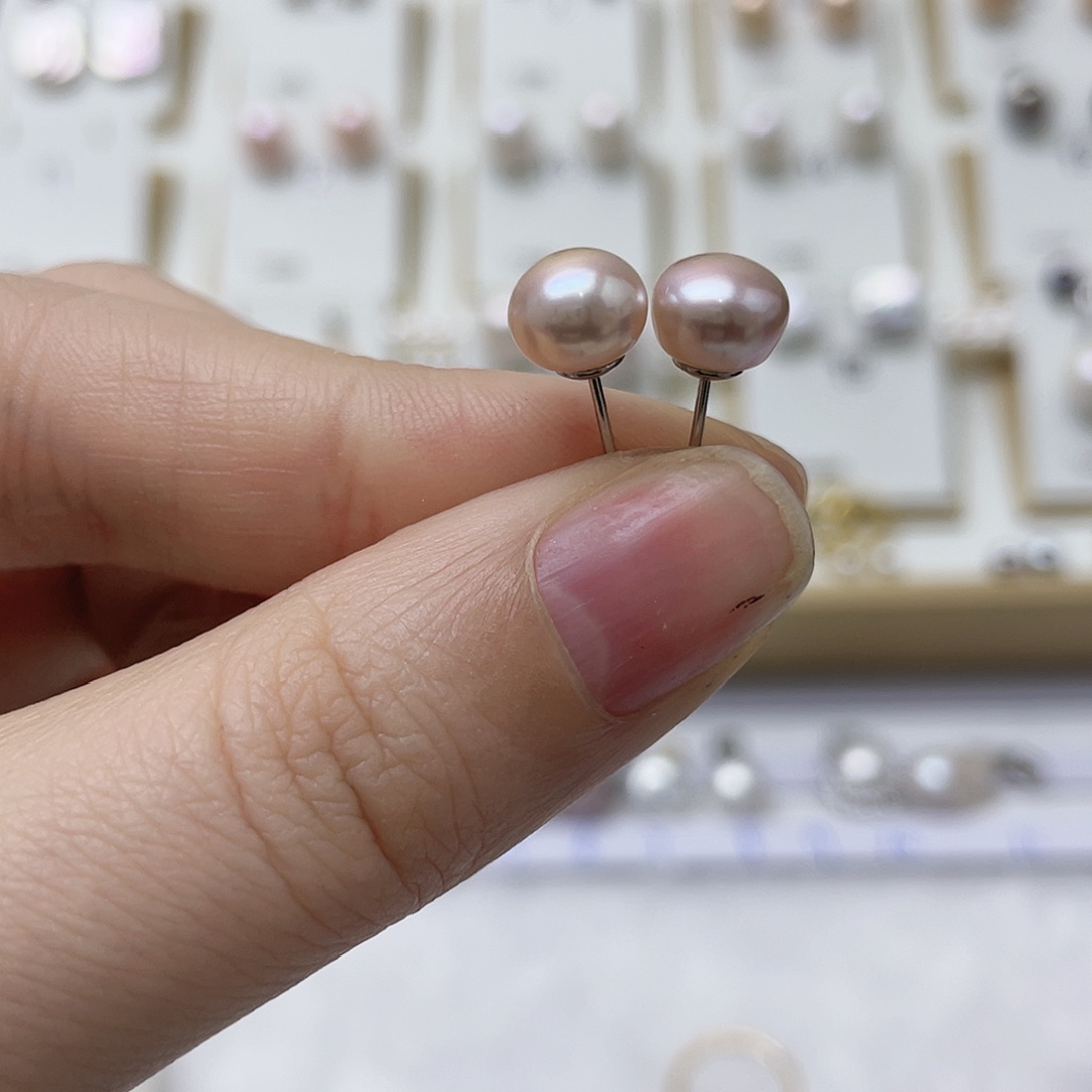 自***！耳饰银S925镶嵌淡水珍珠