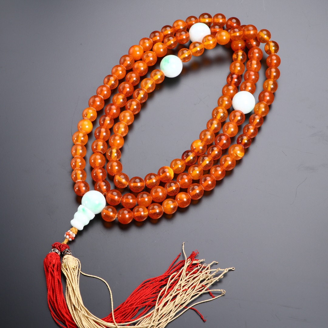 《博古文物》-琥珀-圆珠108念珠-Xx-250117