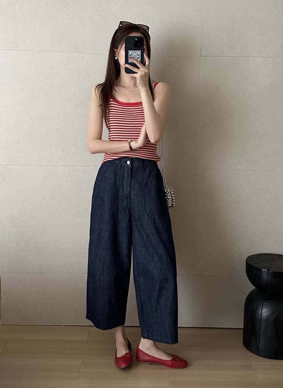 夏季女士宽松显瘦九分直筒垂感牛仔裤气质百搭