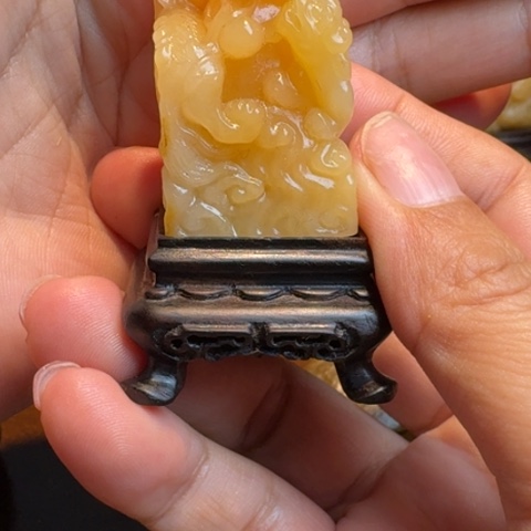 寿山石其他用****9银裹金田黄印章