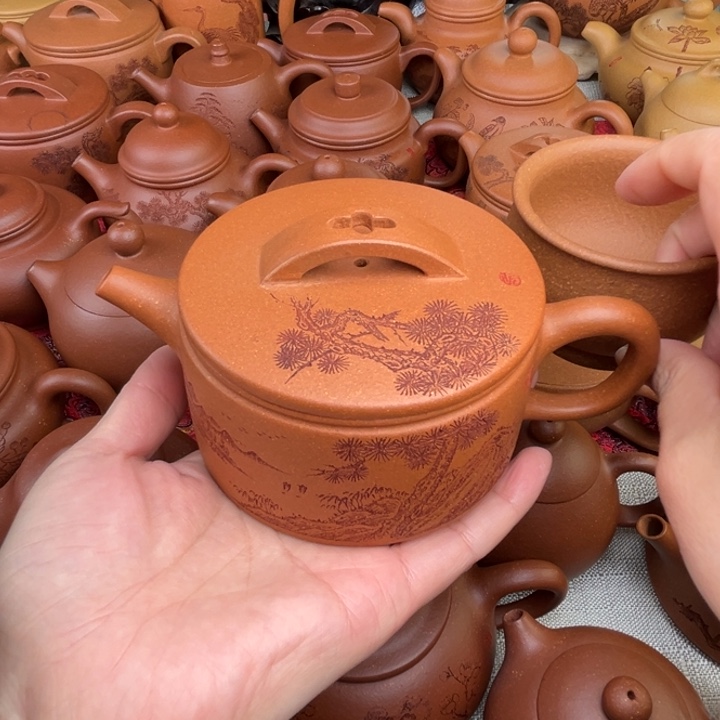 原矿黄降坡刻绘明式汉瓦精工半手240c c