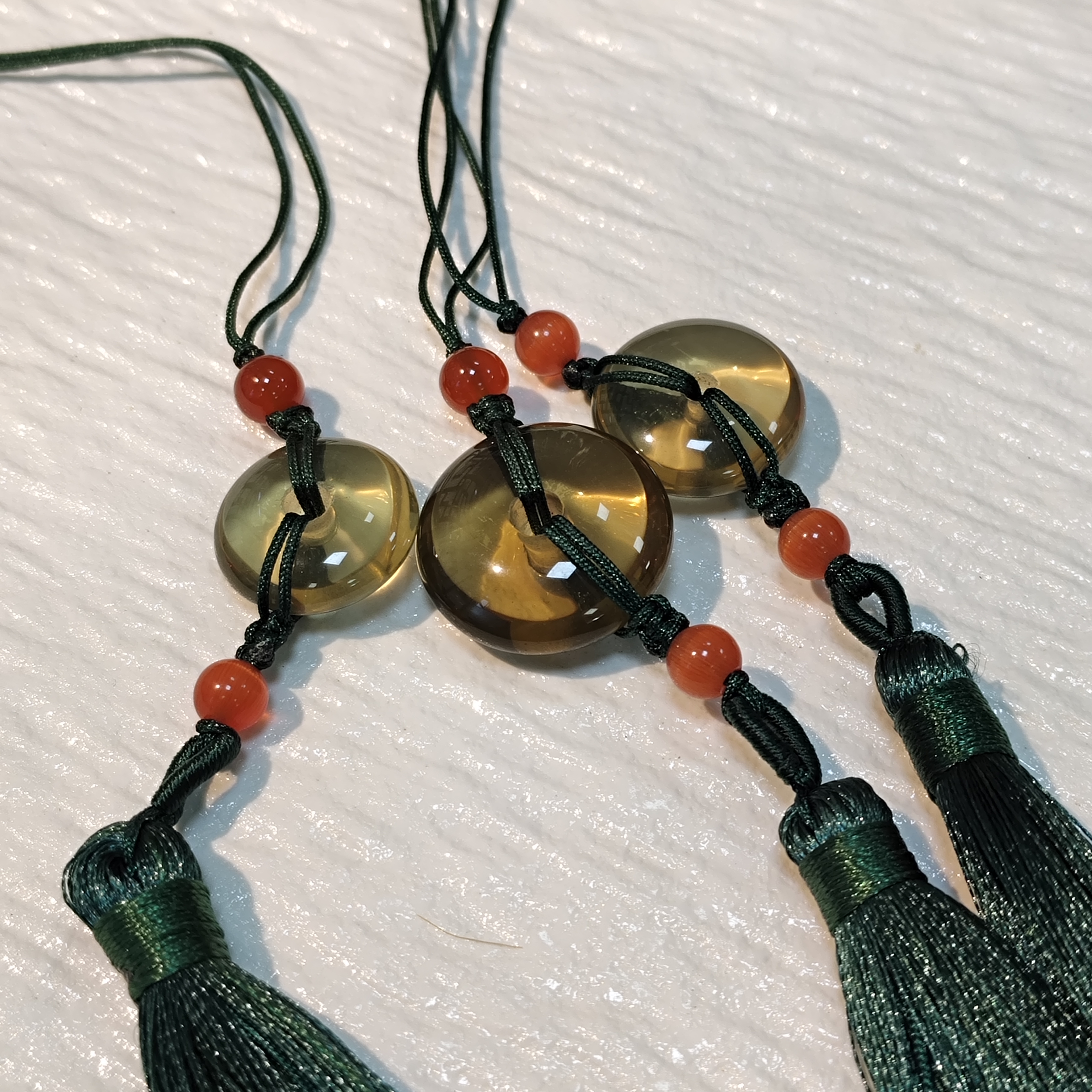 【书记甄选】黄水晶平安扣吊坠 多样性发一件 CK2051