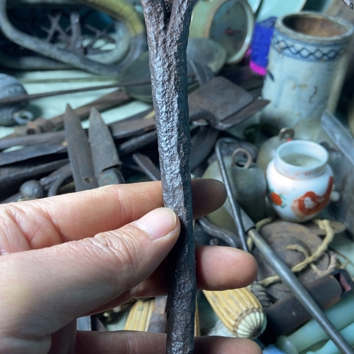 蓝***花铁器铜器家居摆件