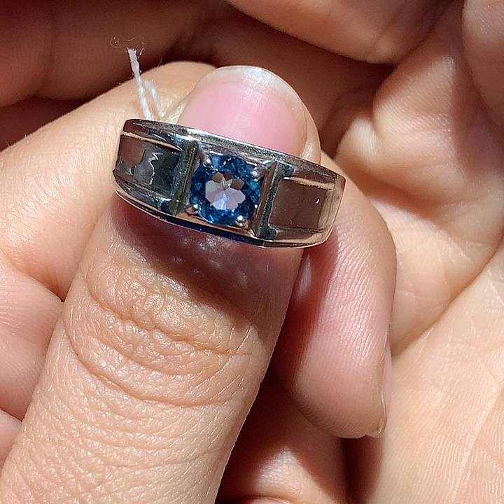 托帕石银S925镶嵌戒指