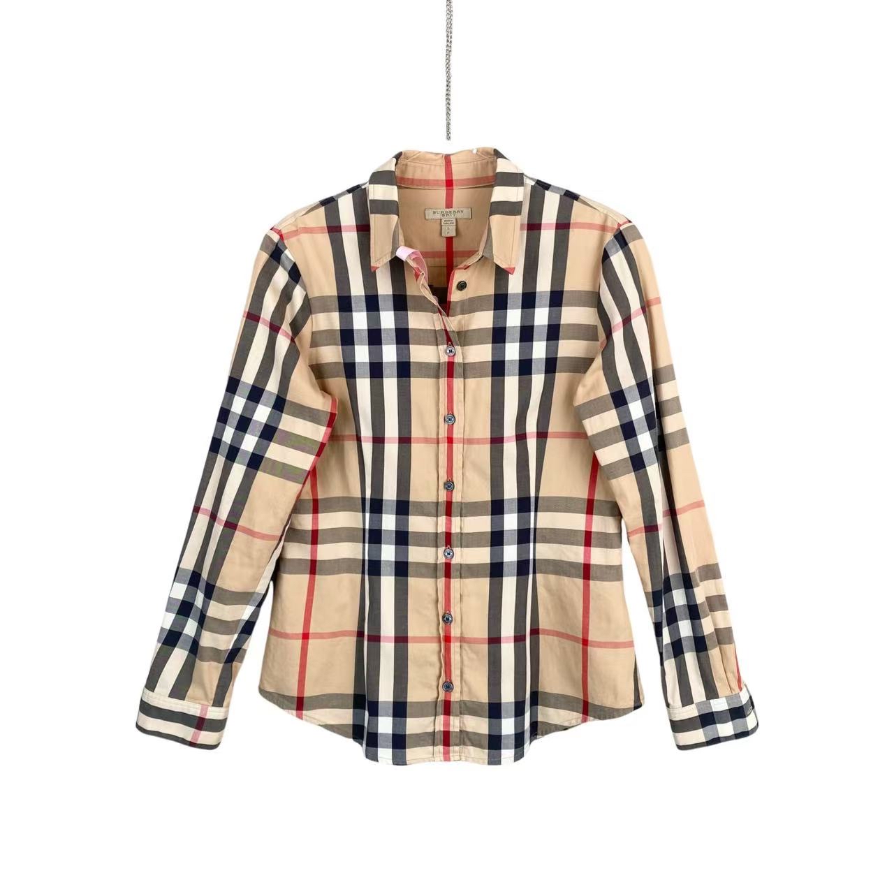 95新 BURBERRY/博柏利 qq376  棉 经典格子衬衫 s码 