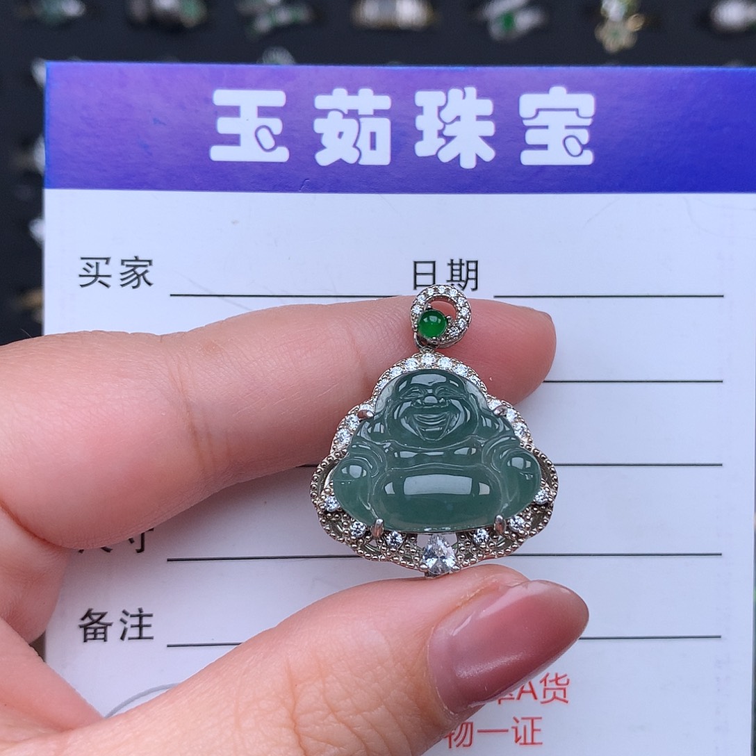 翡翠颈饰银S925镶嵌项链925