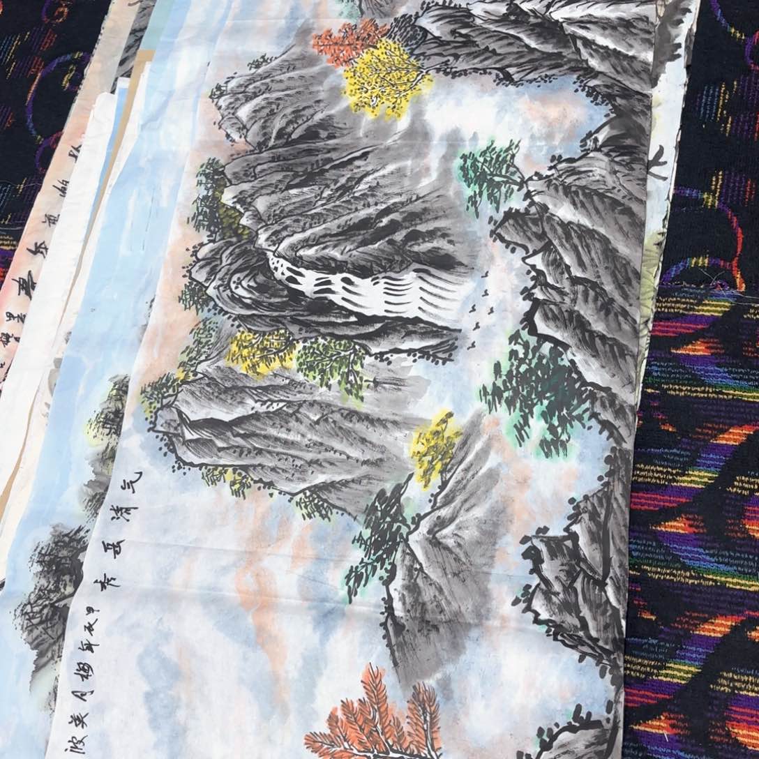 国画毛英波小六山水朱