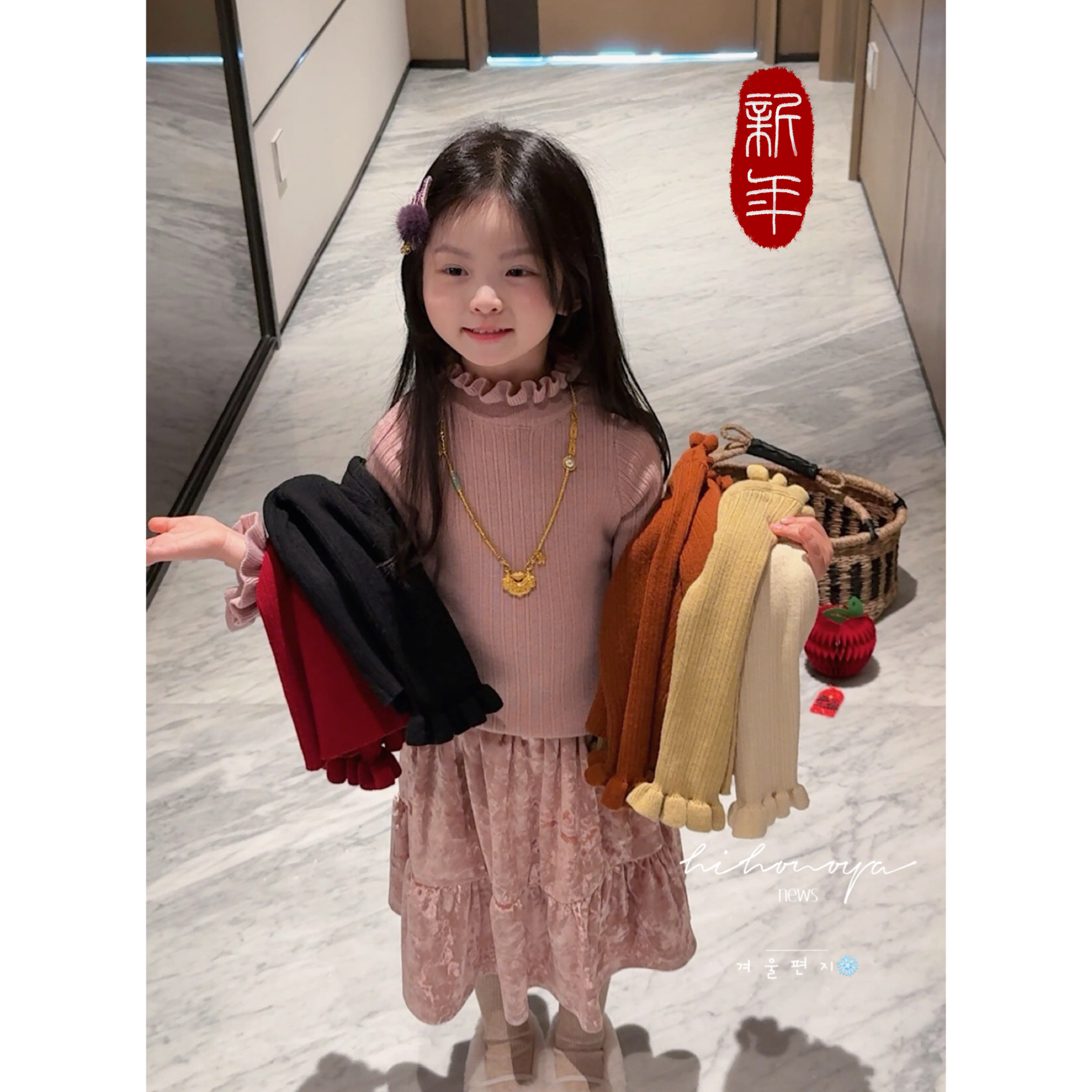 【糖果屋】七Hihoniya~2025冬季宝宝纯色泡泡领百搭柔绒打底衫