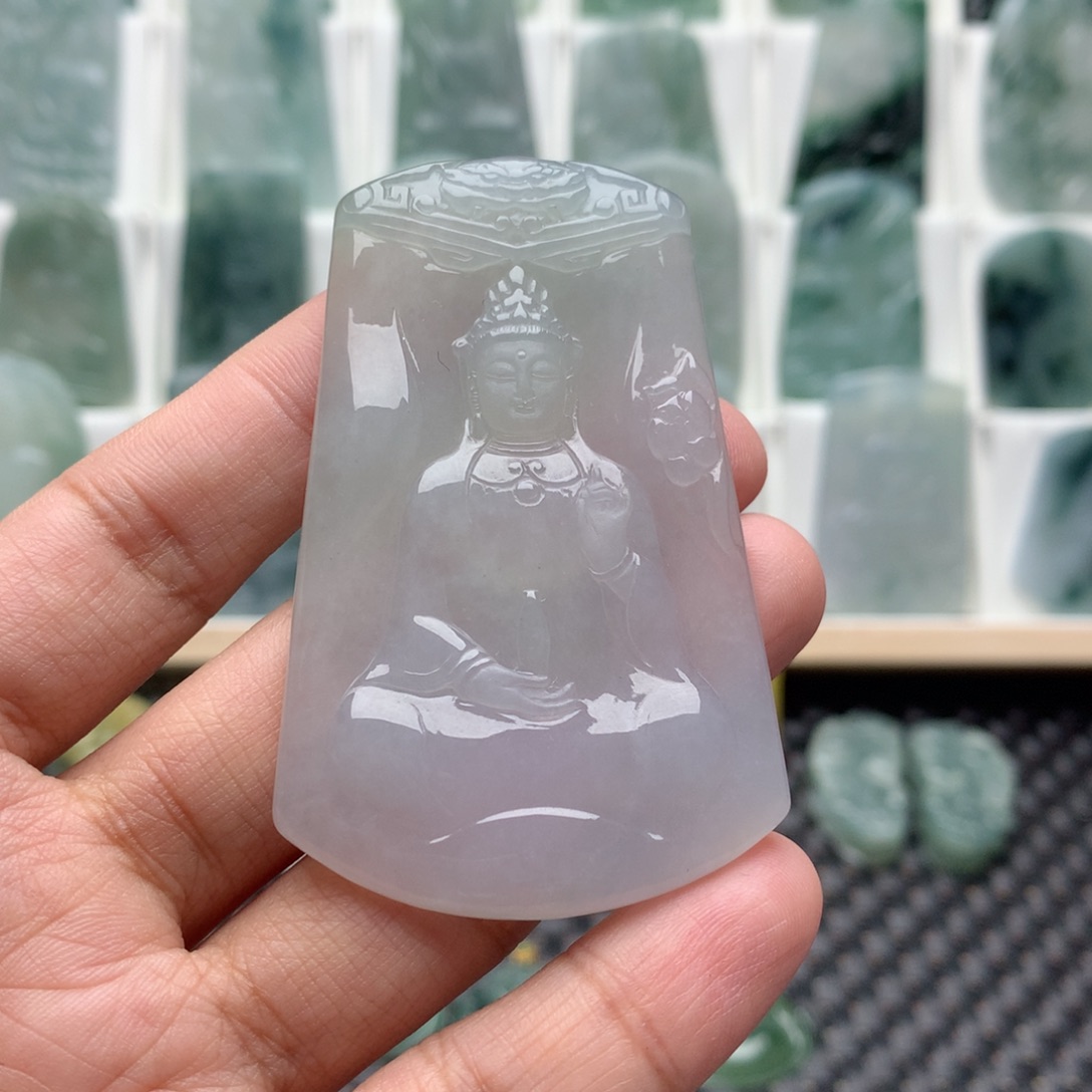 翡翠未镶嵌吊坠(不含链)观音