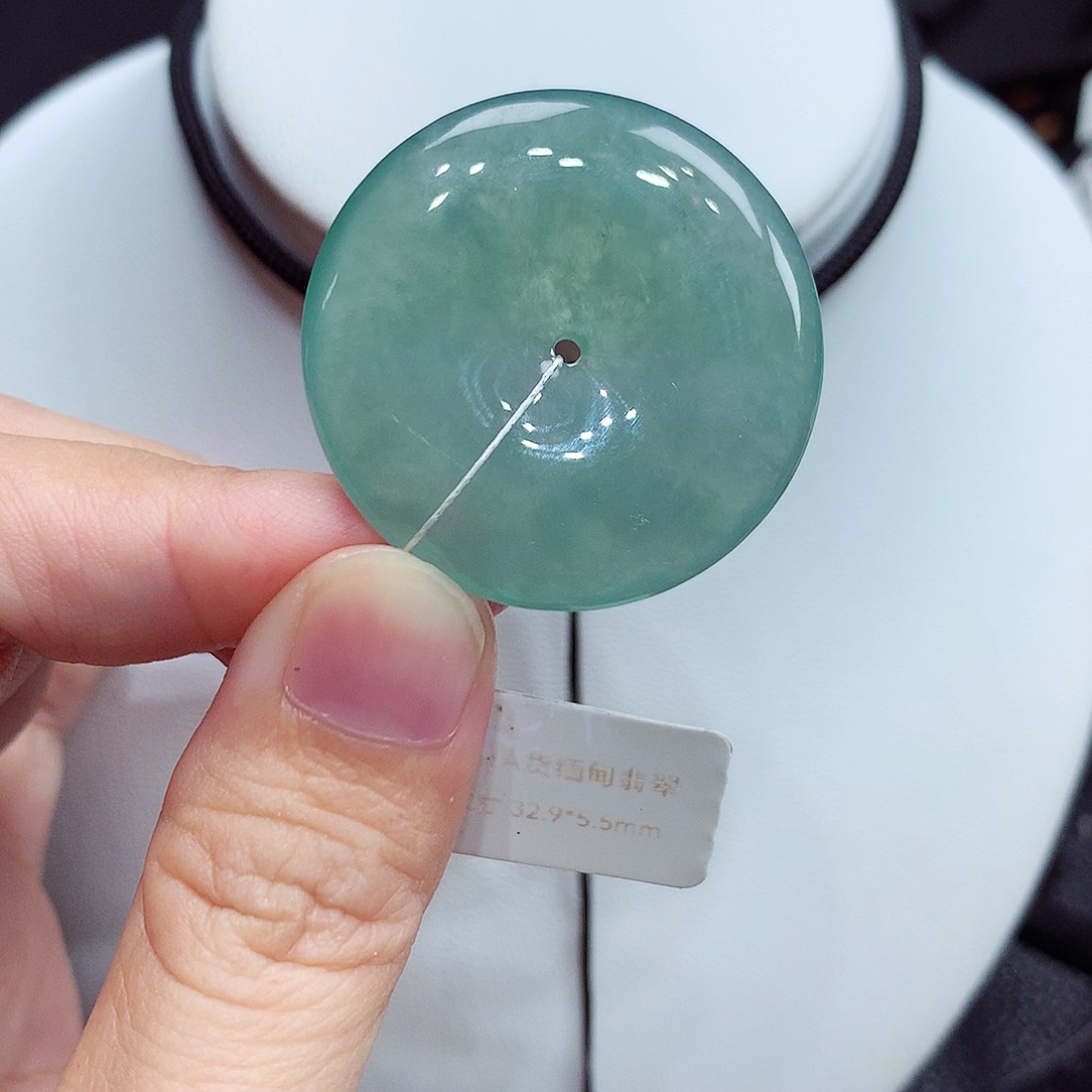 翡翠未镶嵌颈饰翡翠39，32.9/5.5