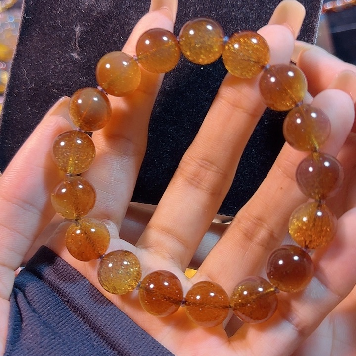 未镶嵌蓝珀珠宝奇石墨西哥红蓝金沙手串12