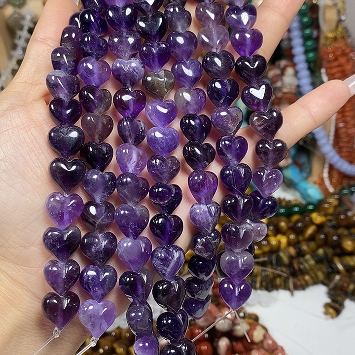 玛瑙/玉髓未镶嵌珠宝半成品天然紫水屁桃卡12mm15颗