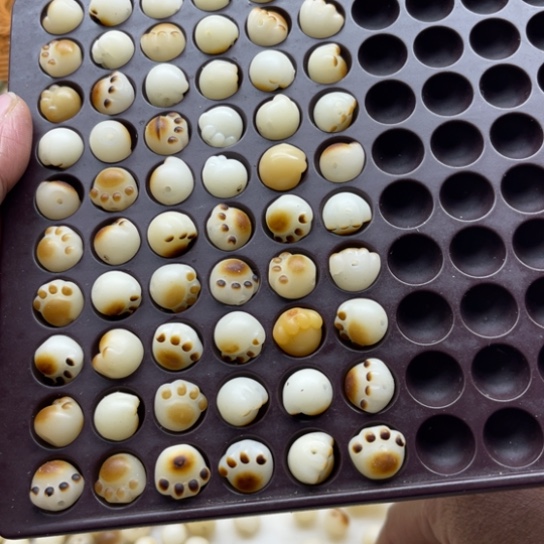 白玉菩提吊坠瑕疵12炭烤猫爪60颗