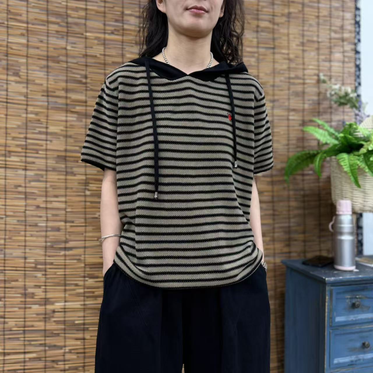 9239新款夏季洋气减龄时尚条纹短袖T恤