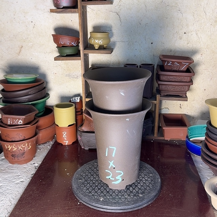 紫砂花盆，手工制作