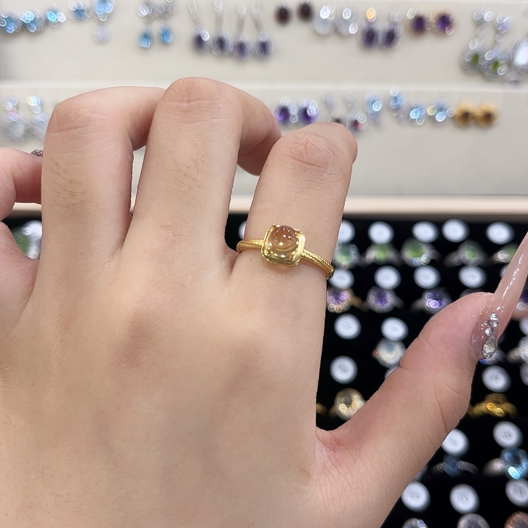 甜****戒指黄晶银S925镶嵌