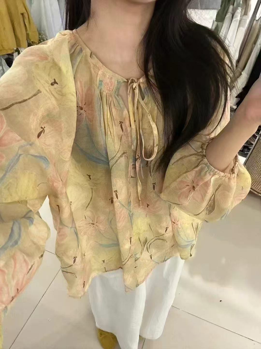 印花宽松版春夏轻薄透气防晒长袖