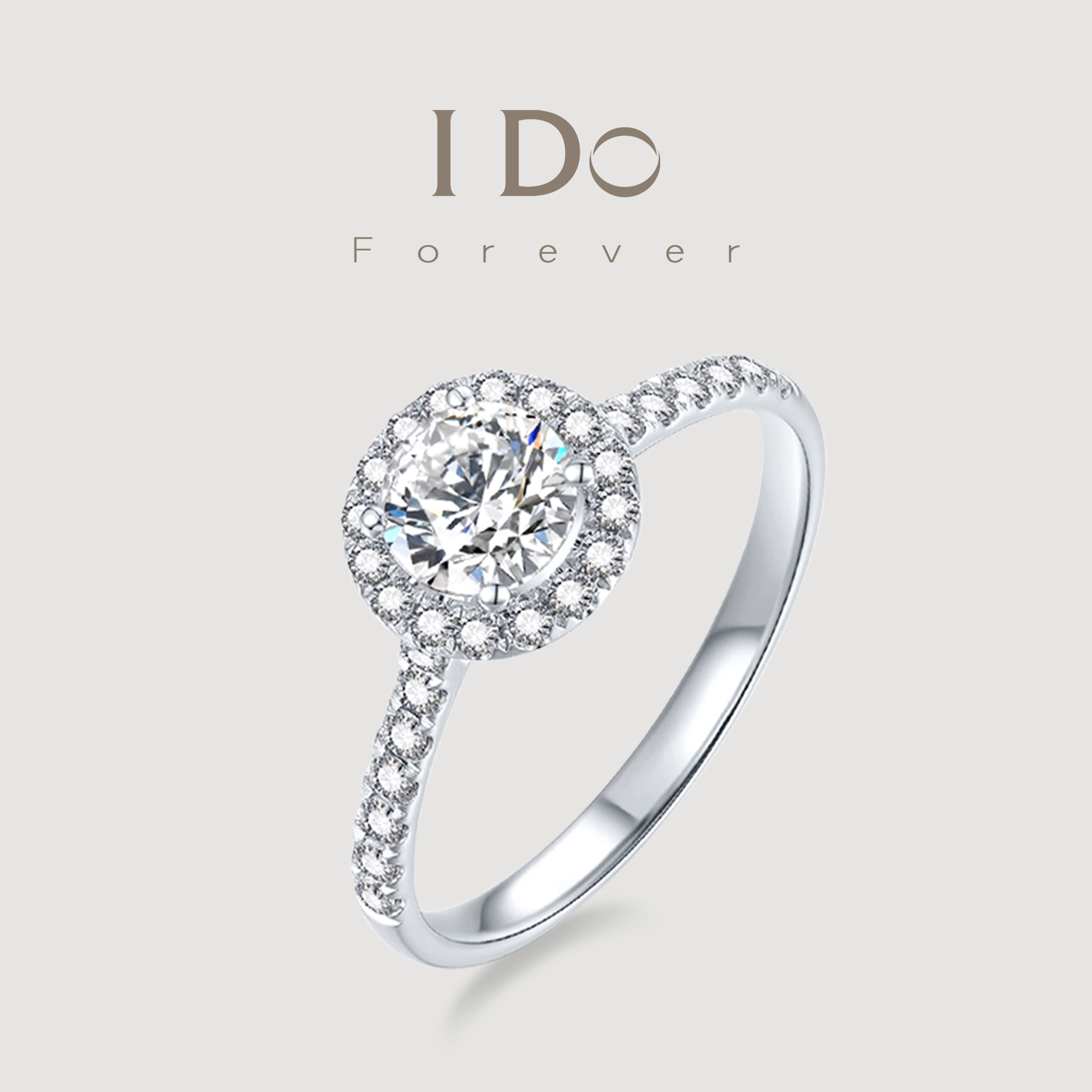 I Do FOREVER 实验室培育钻石璀璨星云钻戒-围镶满钻求婚订婚戒指