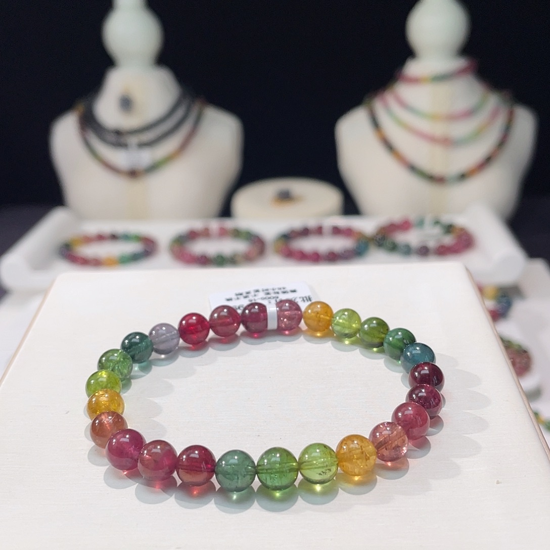 碧玺手串未镶嵌7.3mm±