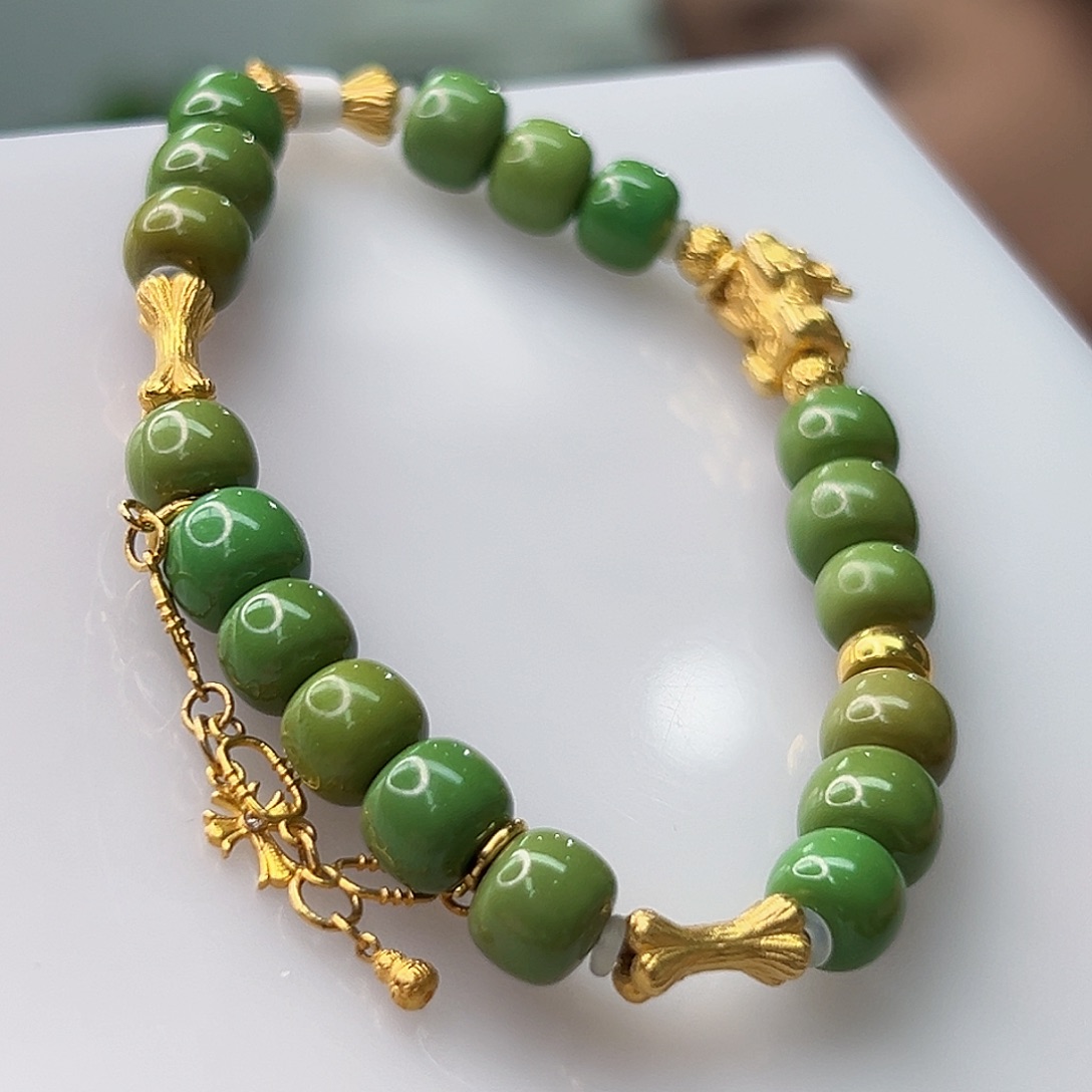 绿松石珠宝奇石18K金镶嵌