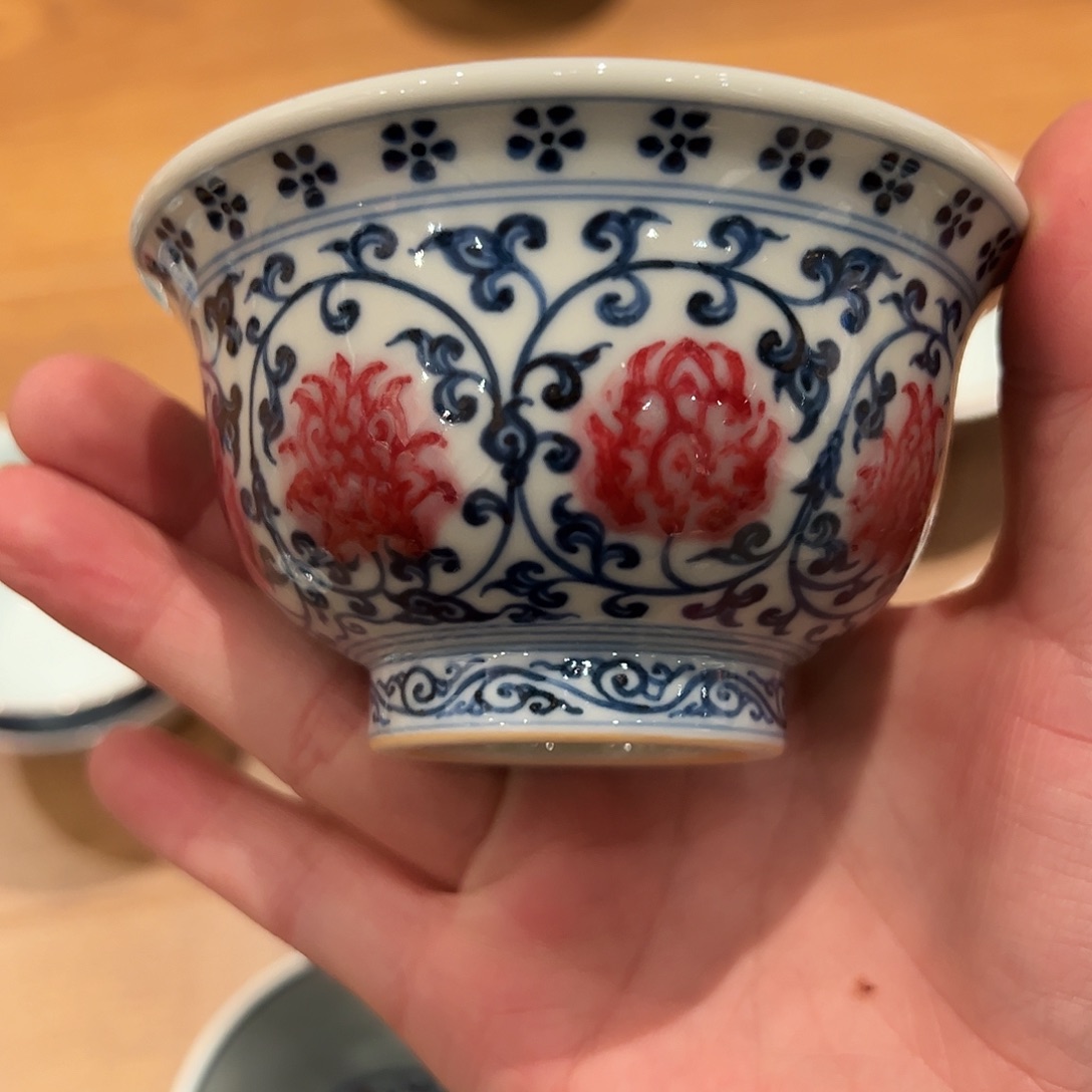 不晓堂柴窑釉里红压手杯