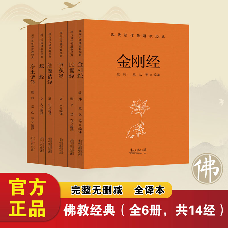 佛道教经典书籍全套6册金刚经坛经胜鬘经宝积经维摩诘经净土诸经