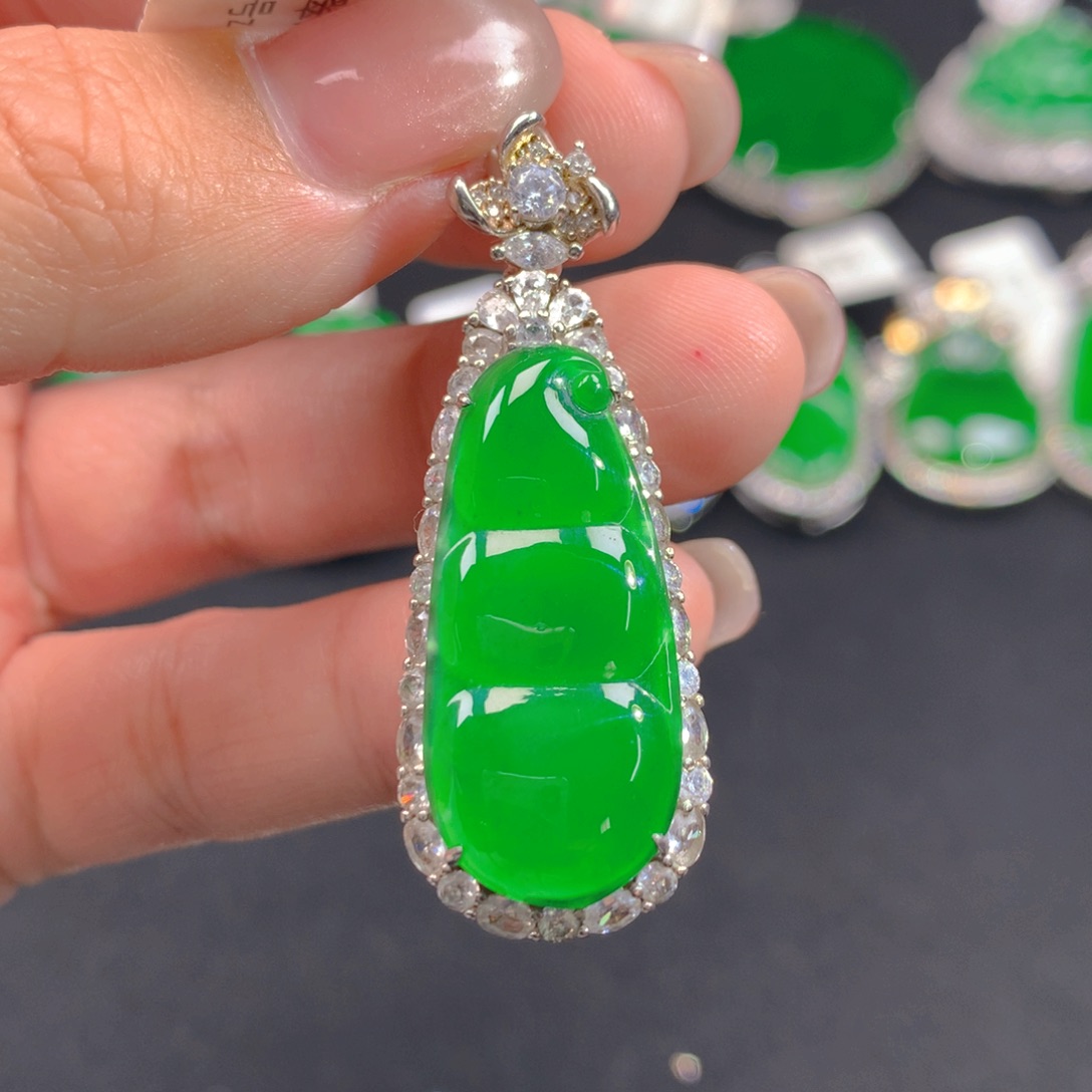 翡翠颈饰银S925镶嵌1111111111