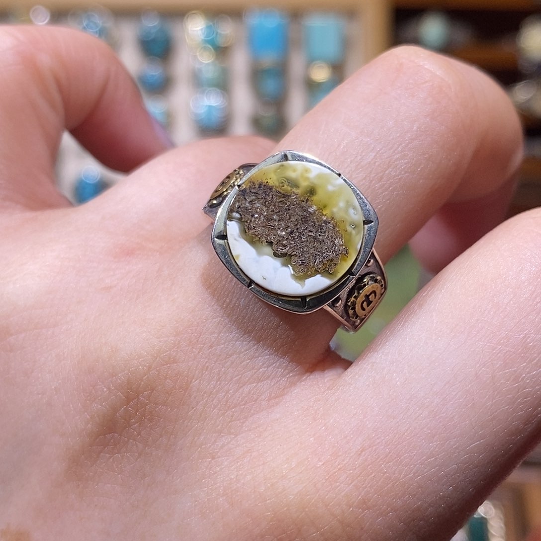 琥珀银S925镶嵌戒指戒指