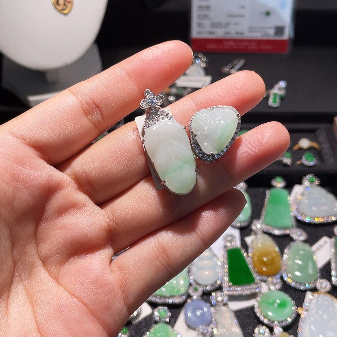 翡翠银S925镶嵌颈饰