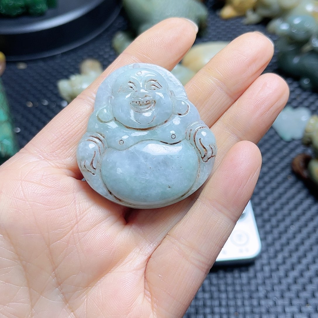 白玉菩提吊坠摆件