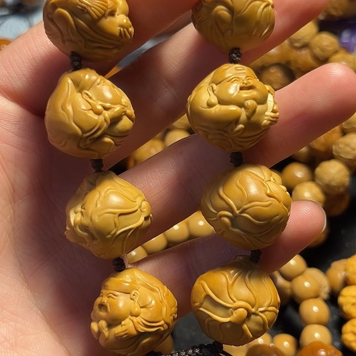 橄榄核手串/手链荷叶财神