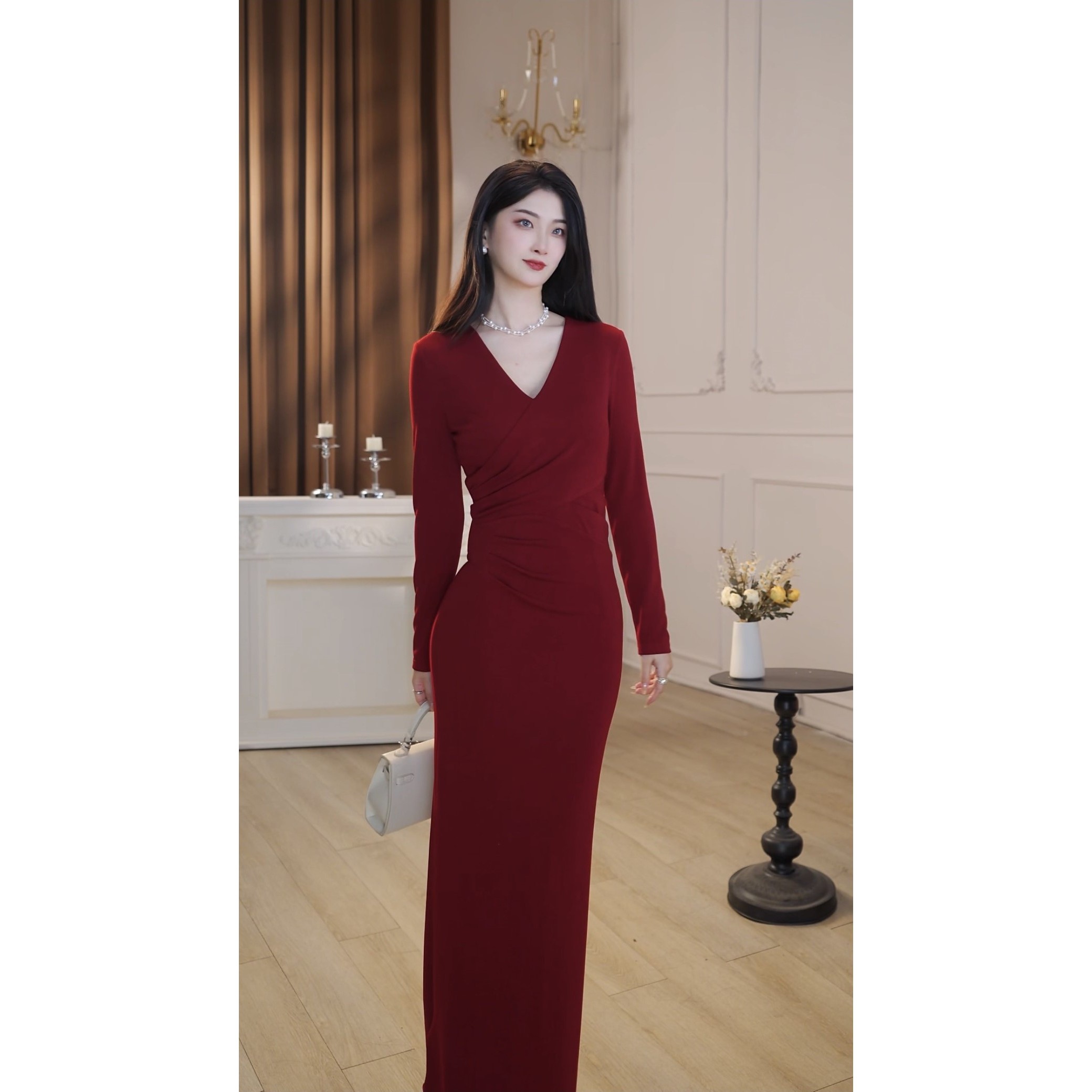 【鹭瑶】小欢喜秋季新款法式气质收腰显瘦直筒连衣裙-YL20029