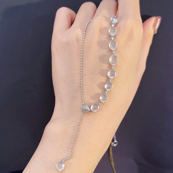 翡翠项链18K金镶嵌翡翠蛋面项链多人不退不换