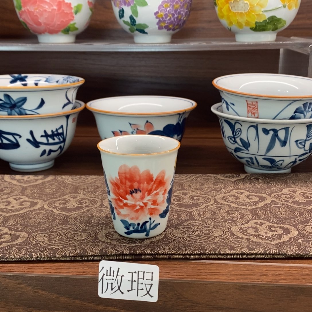 釉下彩老陶泥手工绘制
