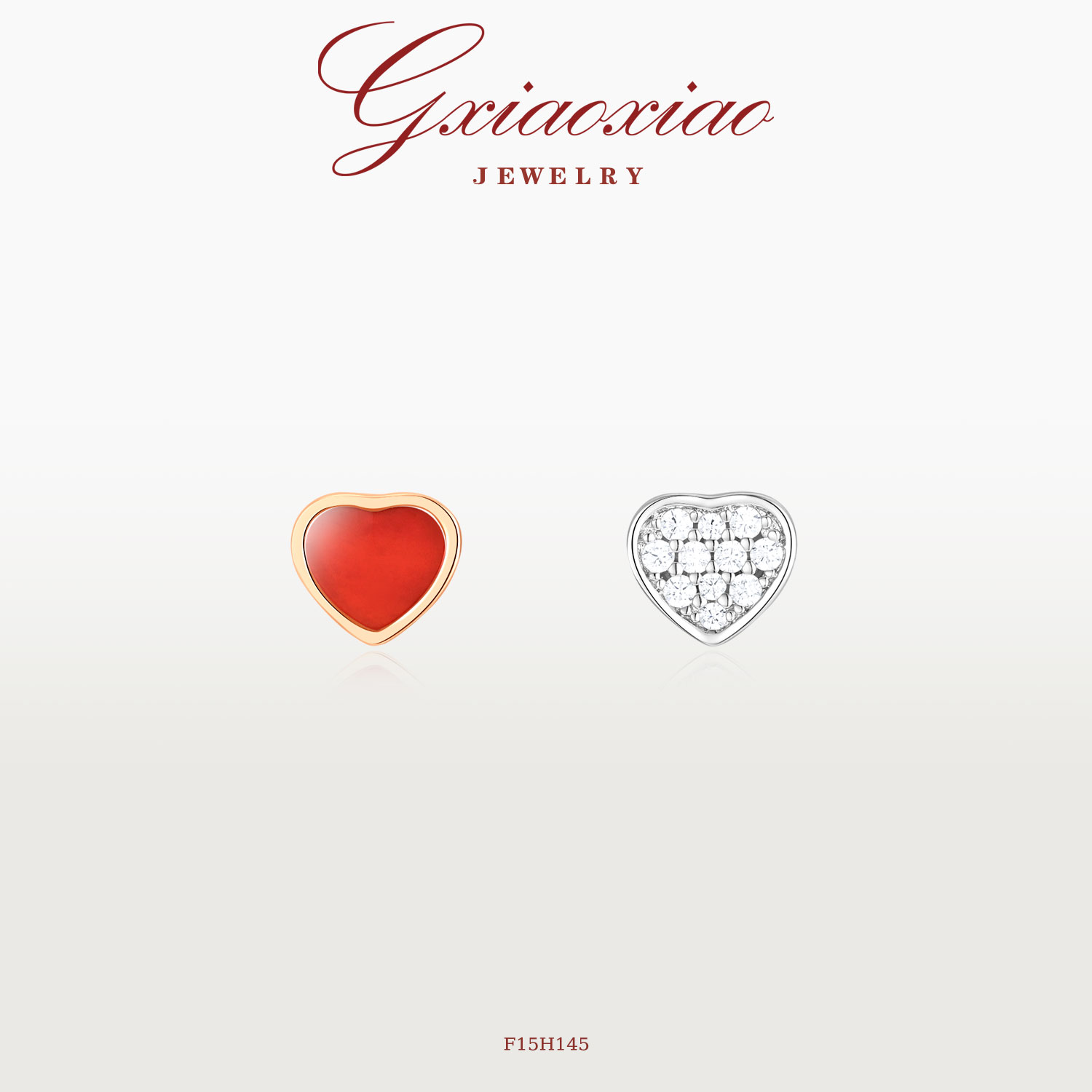 G XIAOXIAO 【七夕限定】时尚气质双色爱心耳环 F15H145